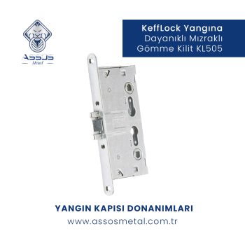 Keff Lock Yangına Dayanıklı Mızraklı Gömme Kilit KL505